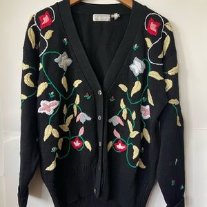 Vintage Linda B. Collection embroidered Cardigan